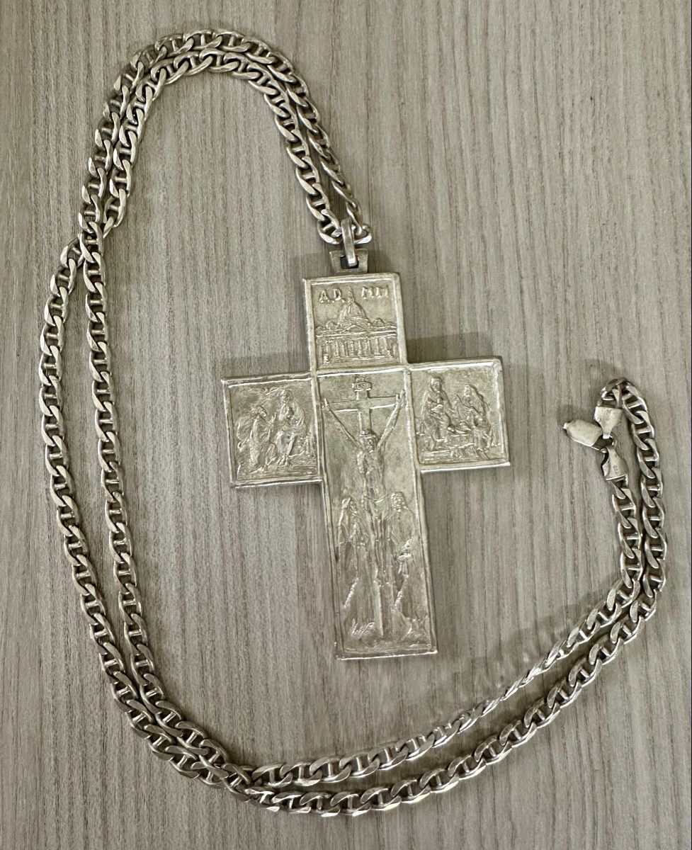 Antique solid silver cross
