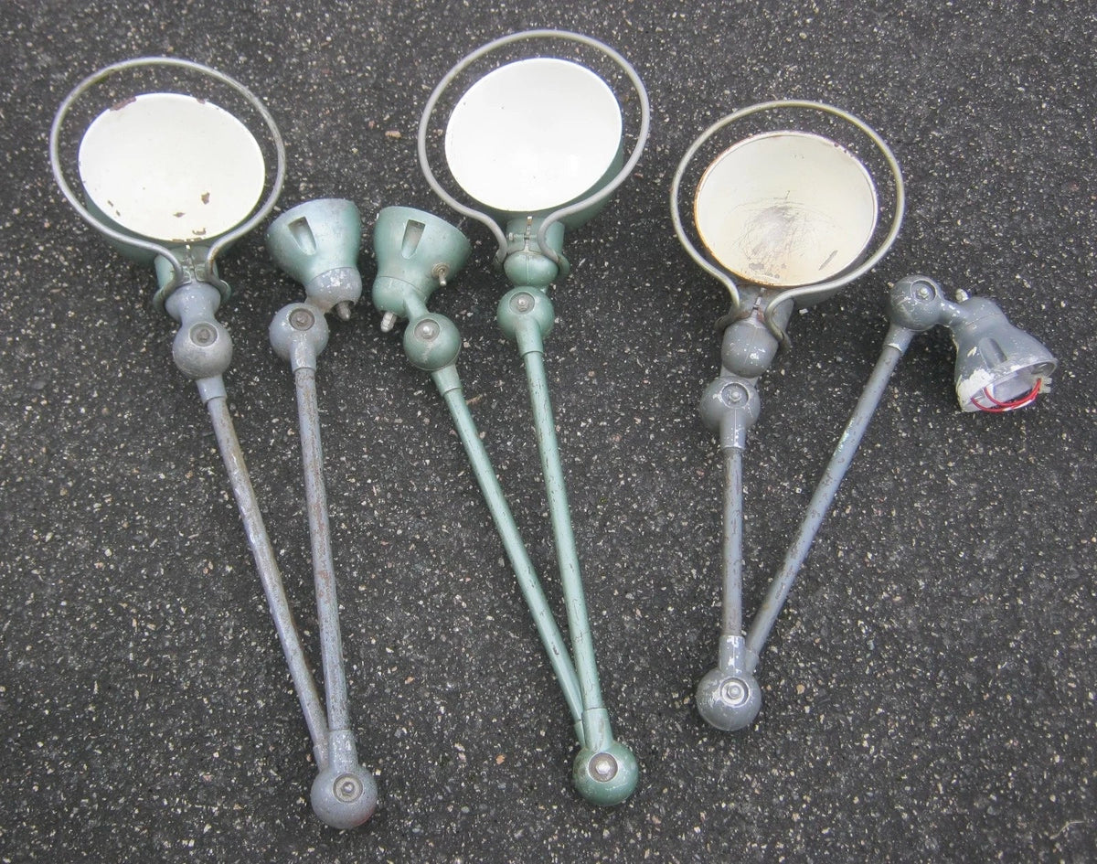 Lot of 3 vintage Jielde workshop factory industrial lamps