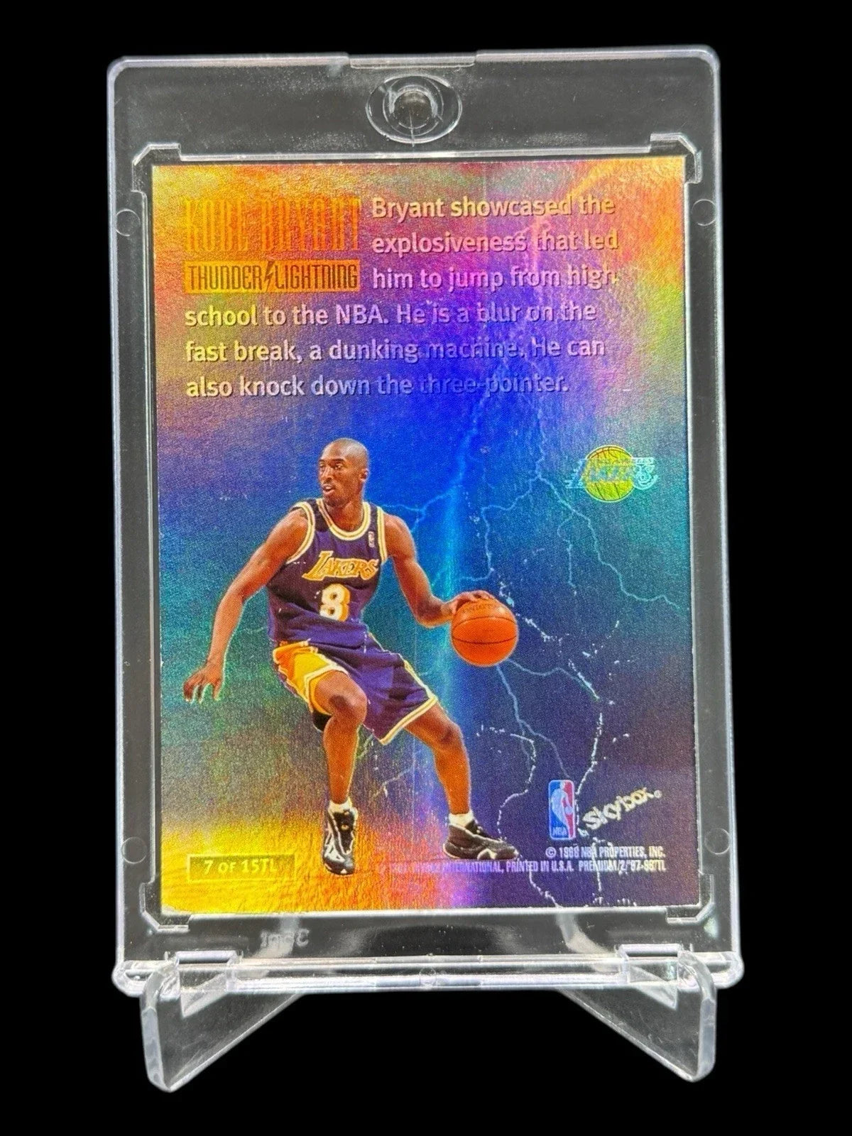 Skybox kobe bryant 1997 « thunder & lightning » premium 2ème année rc 7 15