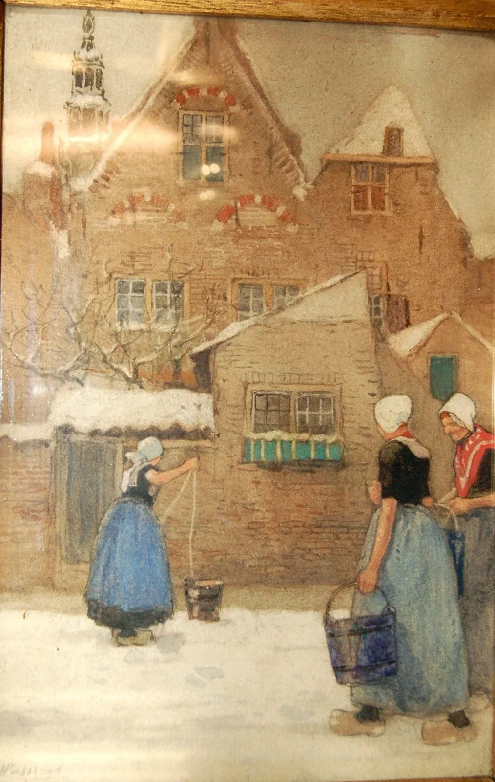 Henri cassiers (1858-1944) porteuses d'eau école belge