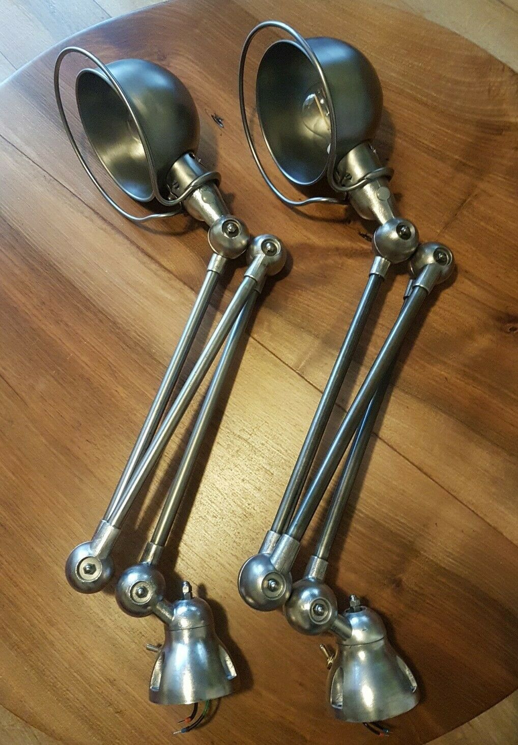 Set of 2 industrial Jielde 3-arm lamps