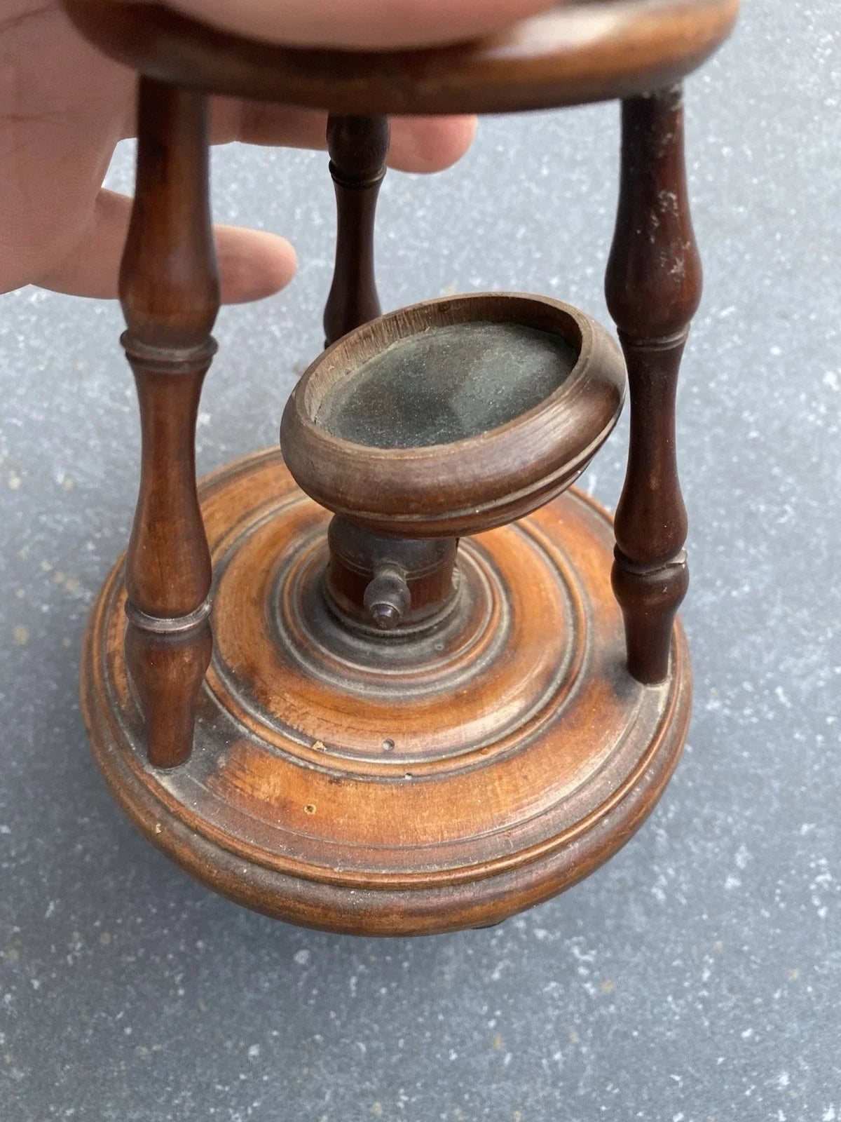 Antique 18th-century Nuremberg wooden microscope