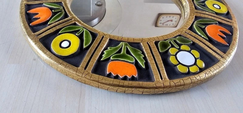 MIROIR FLEURS 1967 MITHE ESPELT VALLAURIS TRES BON ETAT