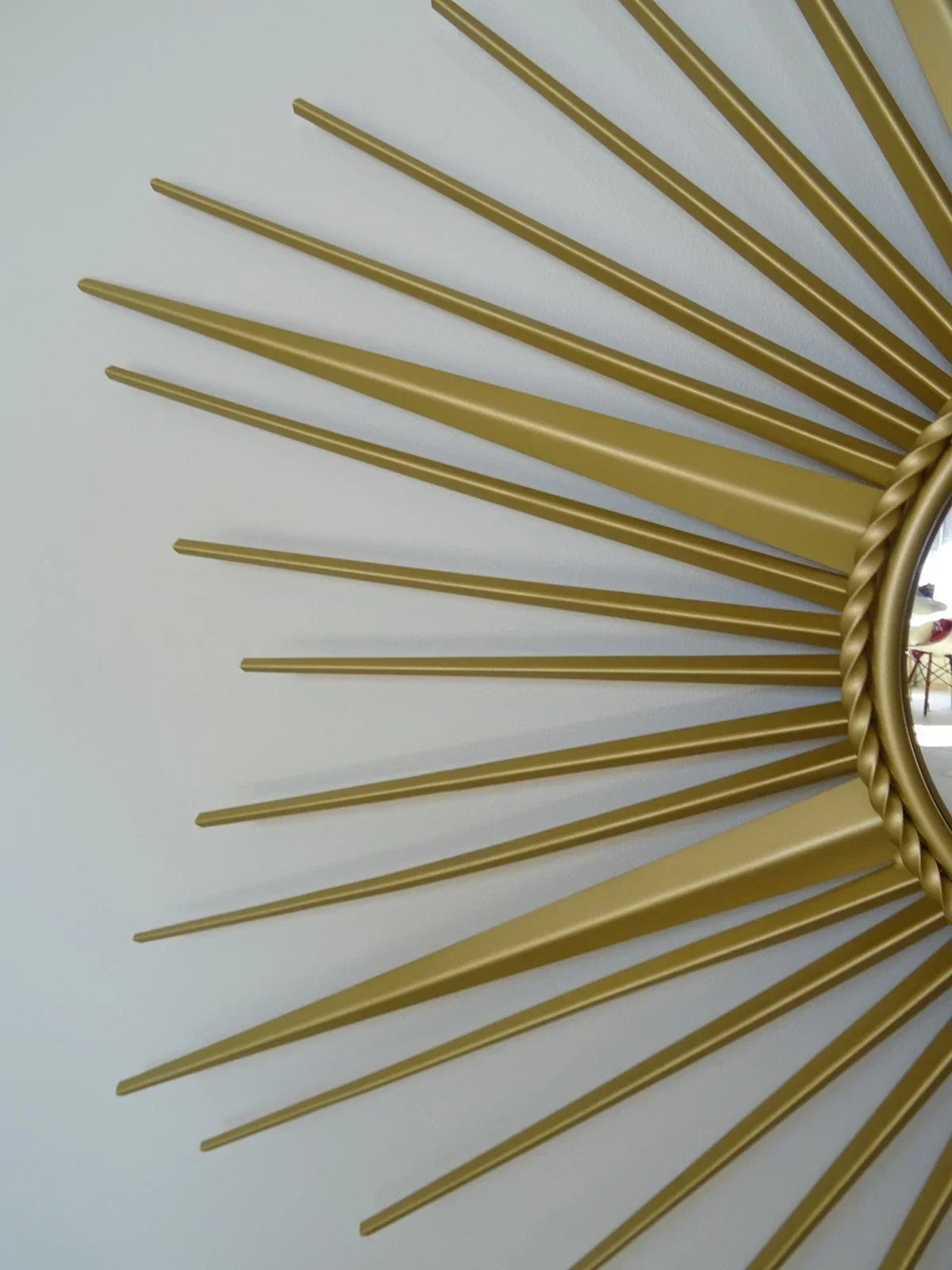 Vintage CHATY VALLAURIS sunburst mirror, convex witch mirror, 1950s