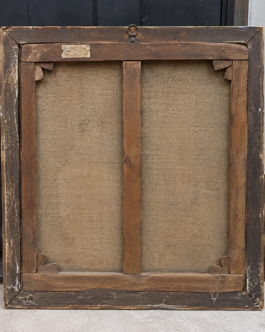 Tableau ancien – Scène religieuse : Ange et enfant – Huile sur toile