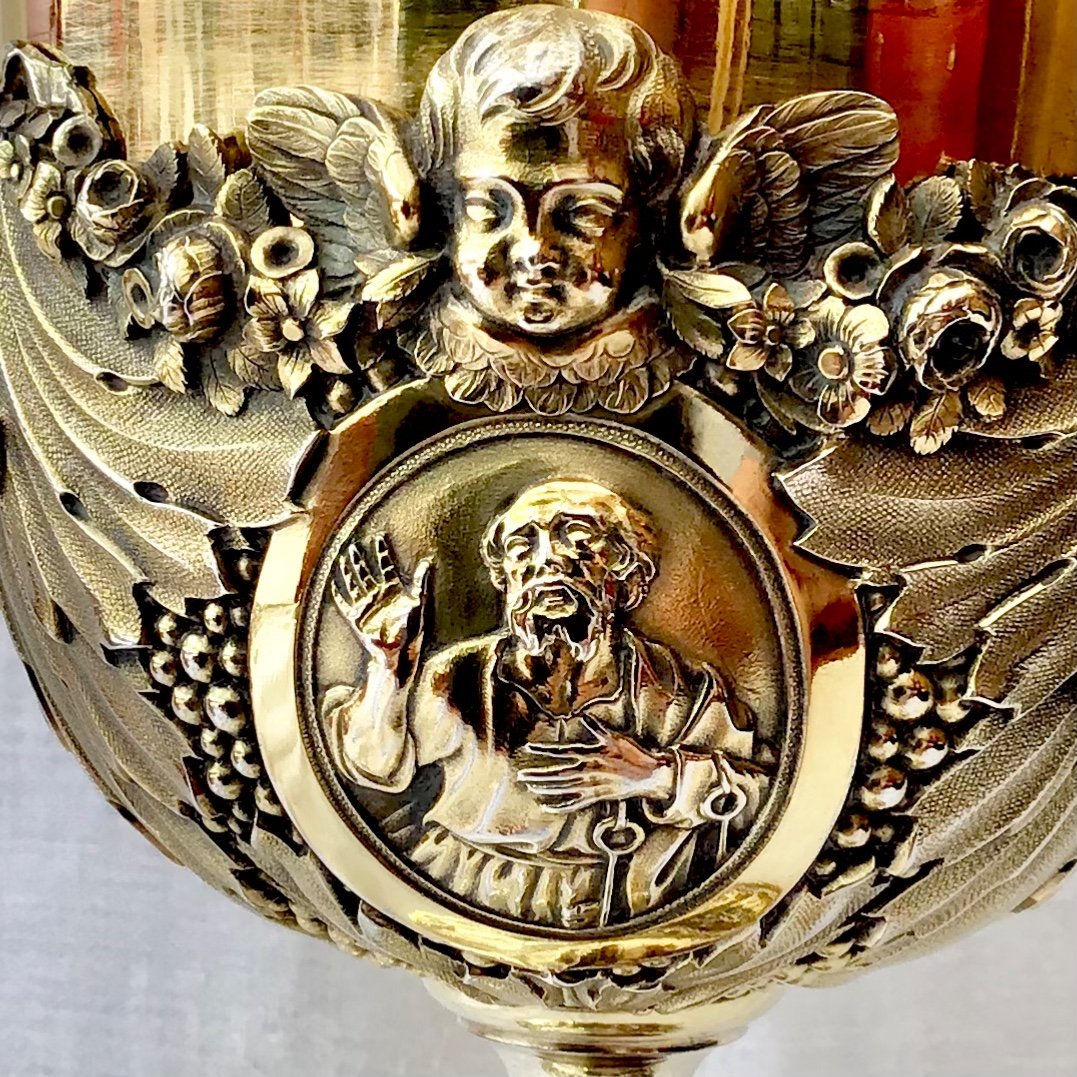 Louis XVI Chalice, Solid Gilt Silver 1780-1800