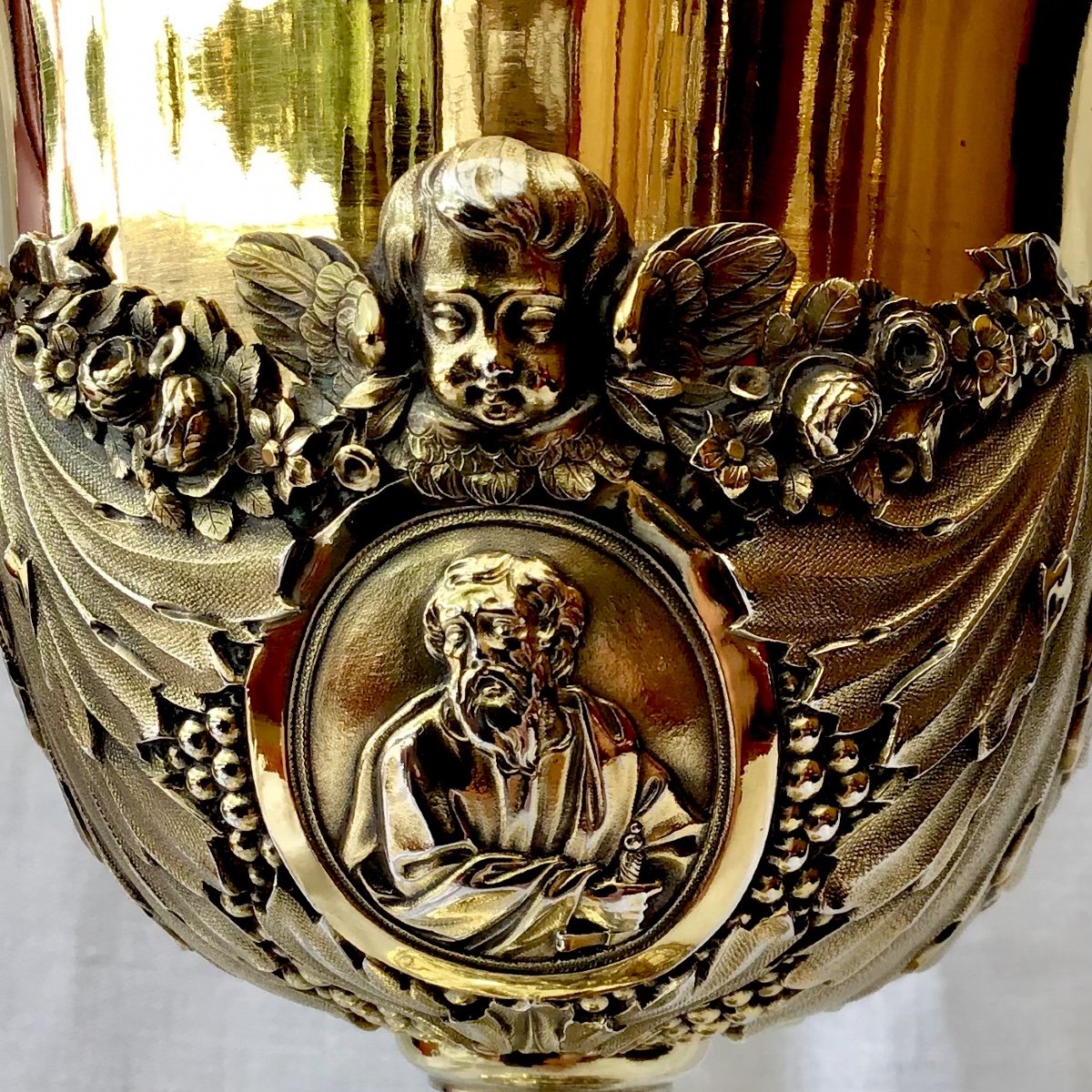 Louis XVI Chalice, Solid Gilt Silver 1780-1800