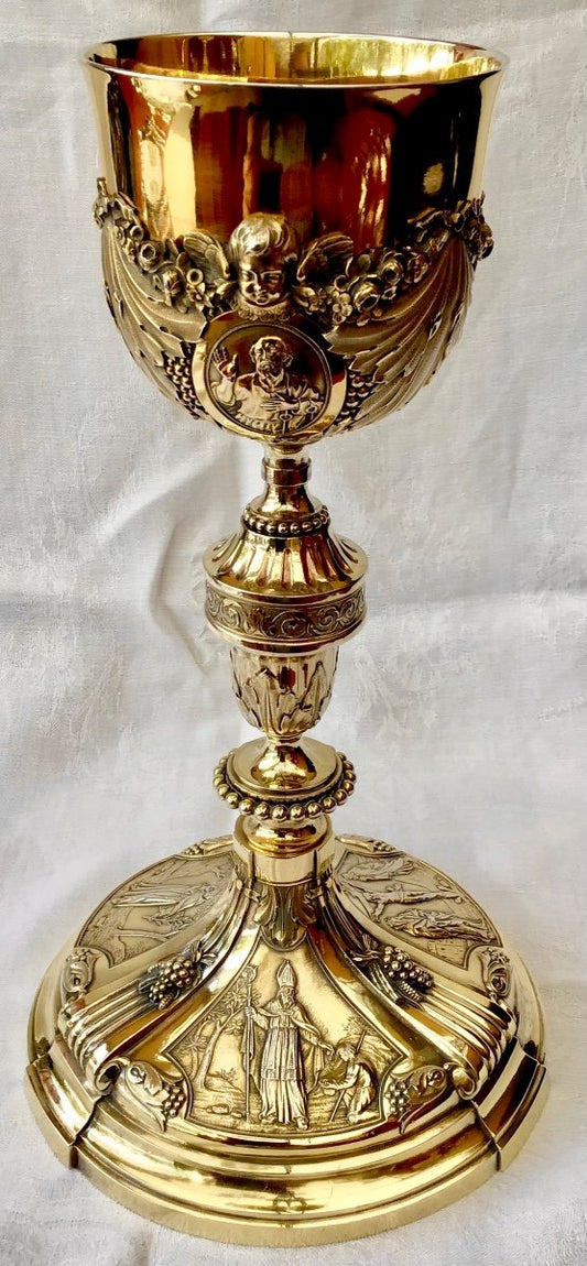 Louis XVI Chalice, Solid Gilt Silver 1780-1800
