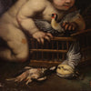 Antique allegory painting, cherubs, oil on canvas