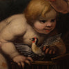 Antique allegory painting, cherubs, oil on canvas