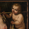 Antique allegory painting, cherubs, oil on canvas