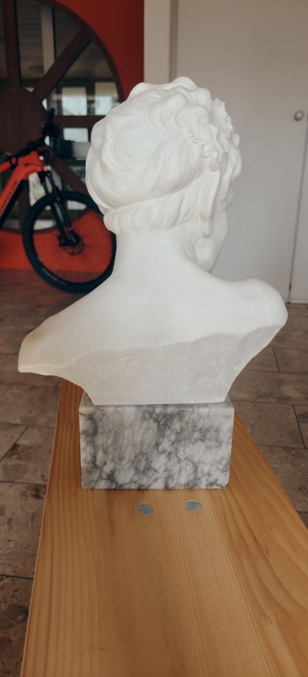 Carrara marble bust of a young man