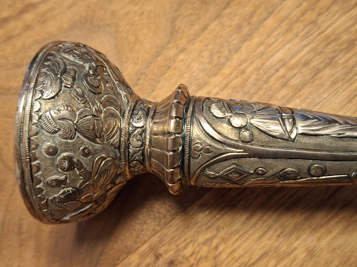 Pair of authentic solid silver Persian candlesticks