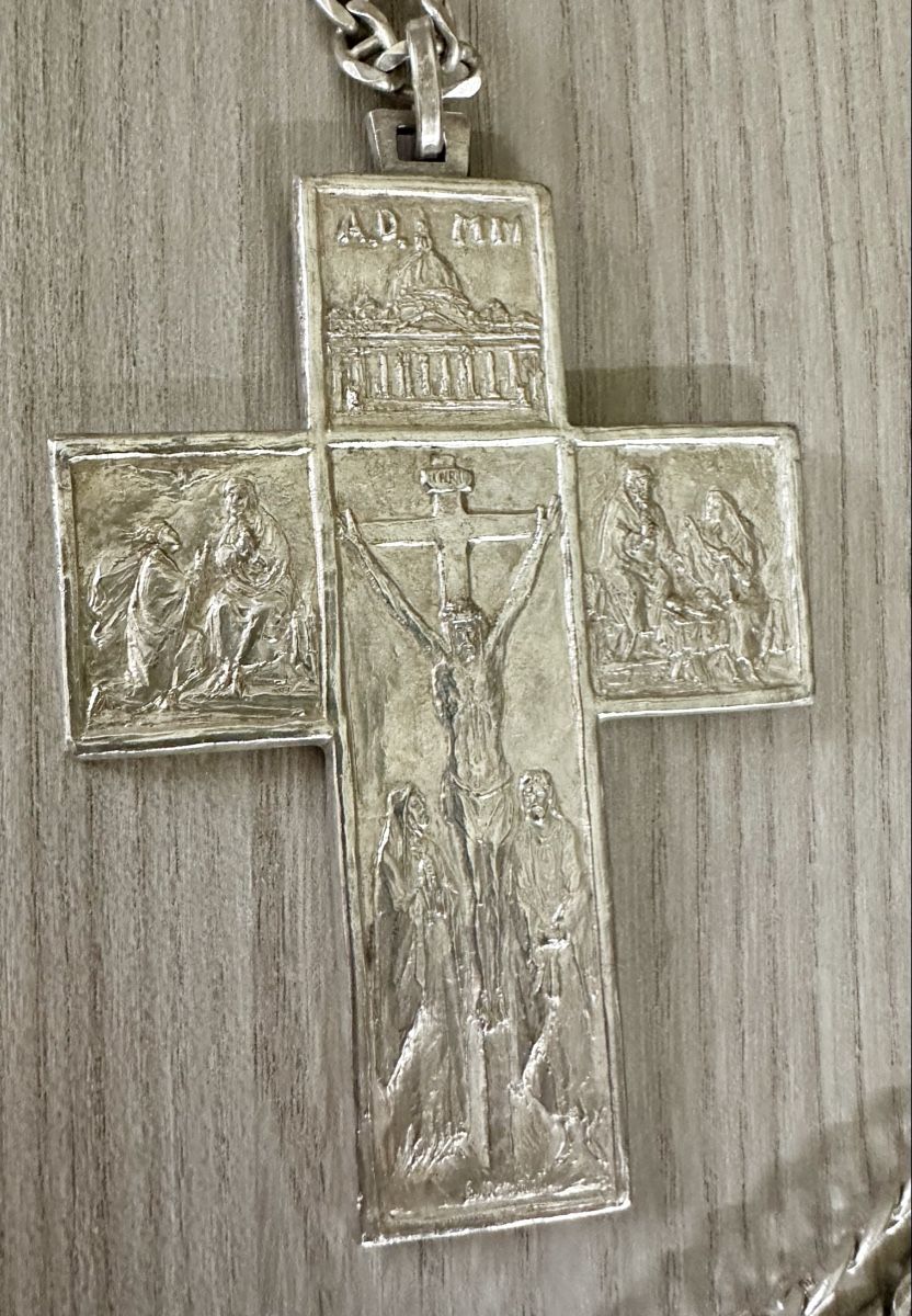 Antique solid silver cross