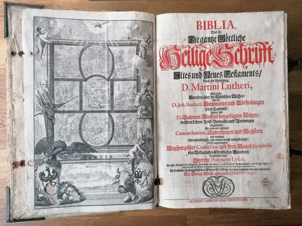 Antique Bible from 1712 printed in Minden