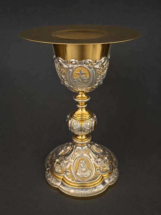 Certified and hallmarked solid silver chalice, dating from the early 20th century.