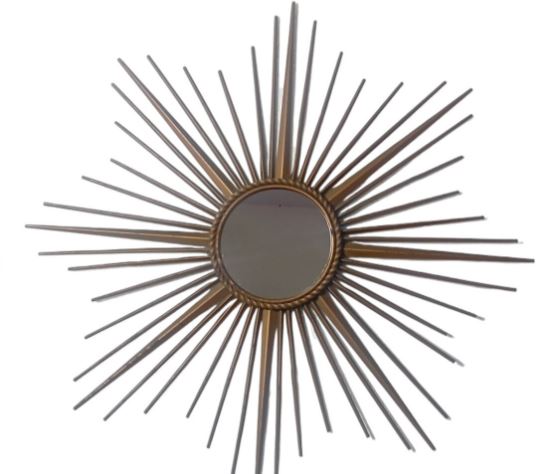 Vintage sunburst mirror signed Chaty Vallauris
