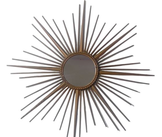 Vintage sunburst mirror signed Chaty Vallauris