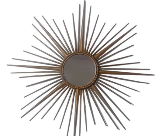 Grand miroir soleil vintage signé Chaty Vallauris