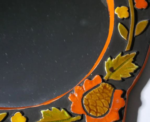 Vintage ceramic-glazed altarpiece wall mirror