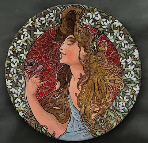 Early 20th-century painted terracotta plate