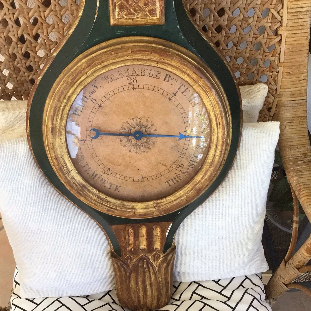 Antique Louis XVI style barometer-thermometer