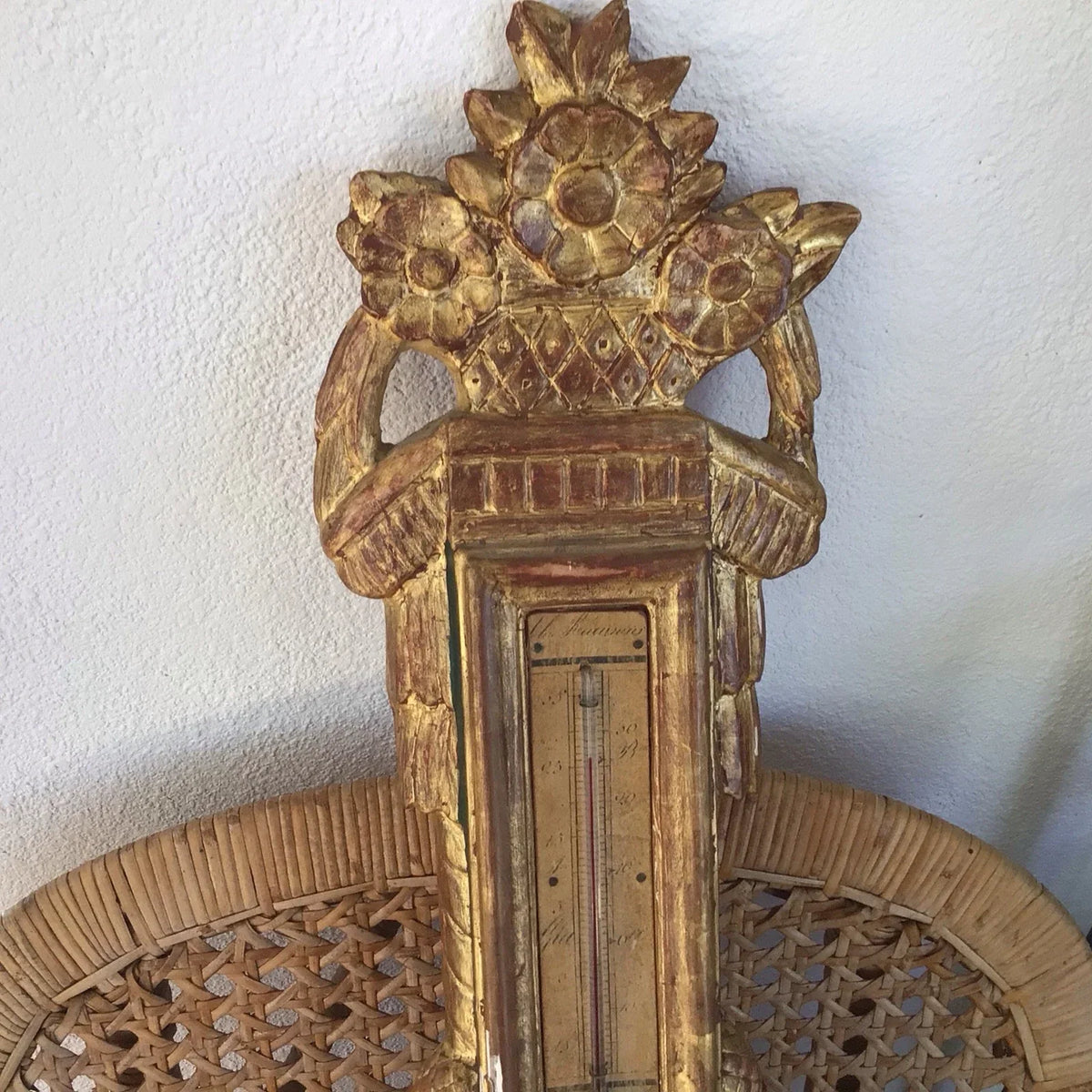 Antique Louis XVI style barometer-thermometer