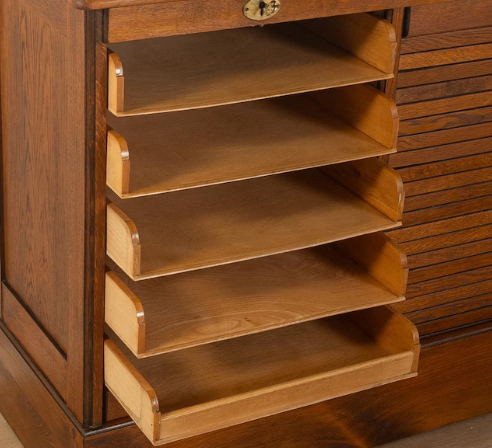 Vintage tambour cabinet