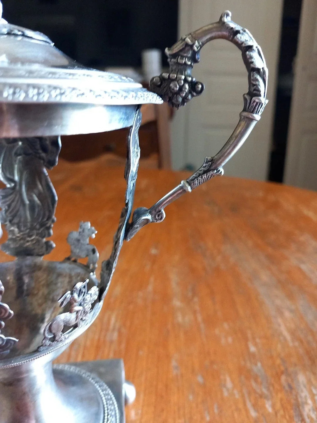 Early 19th-century solid silver sweetmeat jar, "vieillard" hallmark.