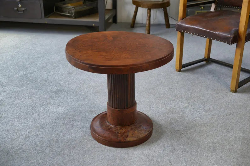 Vintage pedestal table attributed to Jules LELEU