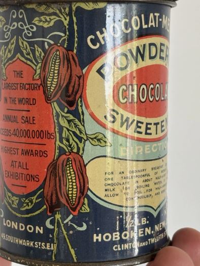 Menier chocolate advertising tin