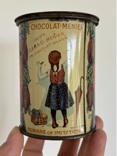Menier chocolate advertising tin