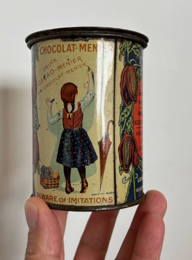 Menier chocolate advertising tin