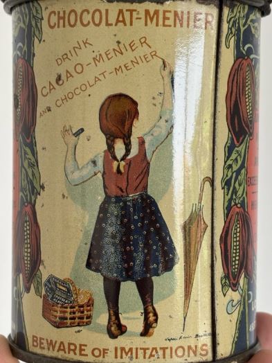 Menier chocolate advertising tin