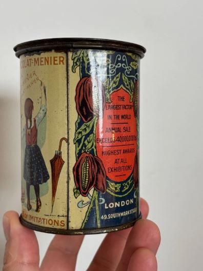 Menier chocolate advertising tin