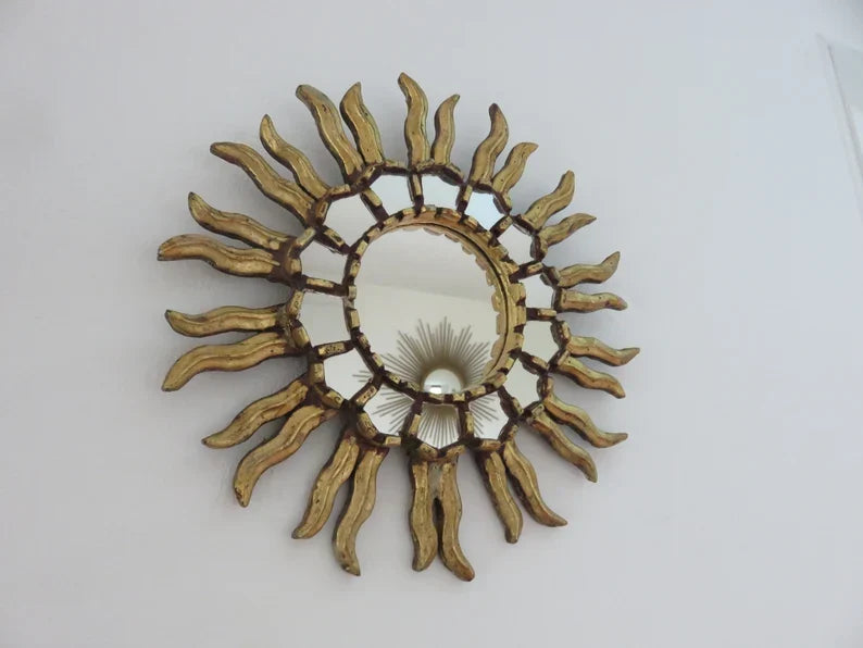 Ancien miroir soleil mural