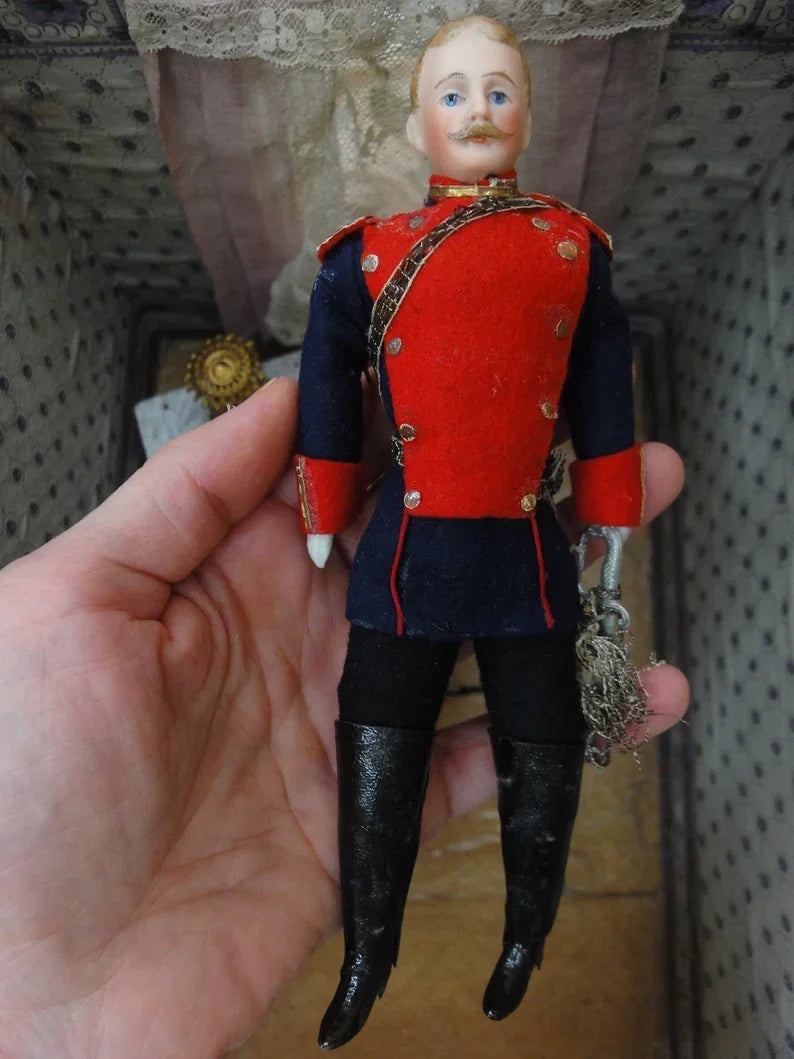 Antique soldier officer doll