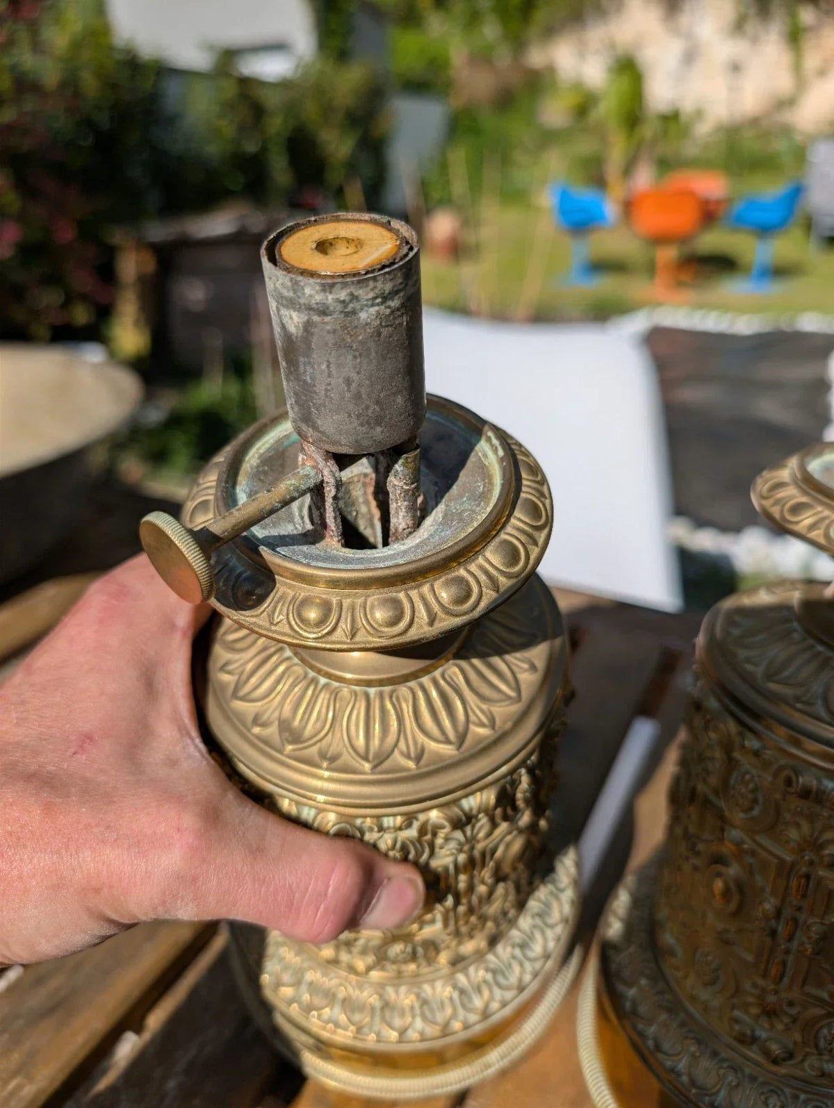 Paire de lampe gagneau système horlogerie carcel