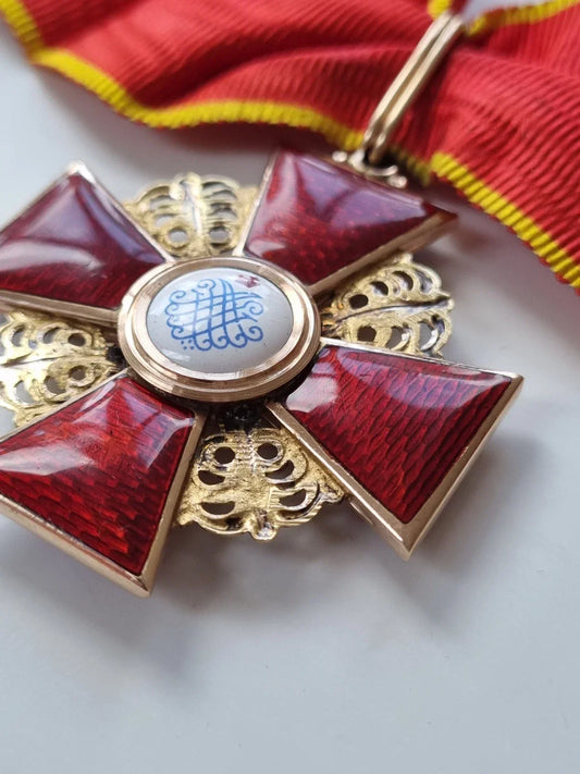 Superb gold Order of Saint Anne of Russia Commander's cross, civil division