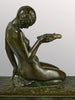 Sculpture en bronze jeune fille au chevreau circa 1926
