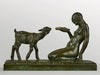 Sculpture en bronze jeune fille au chevreau circa 1926