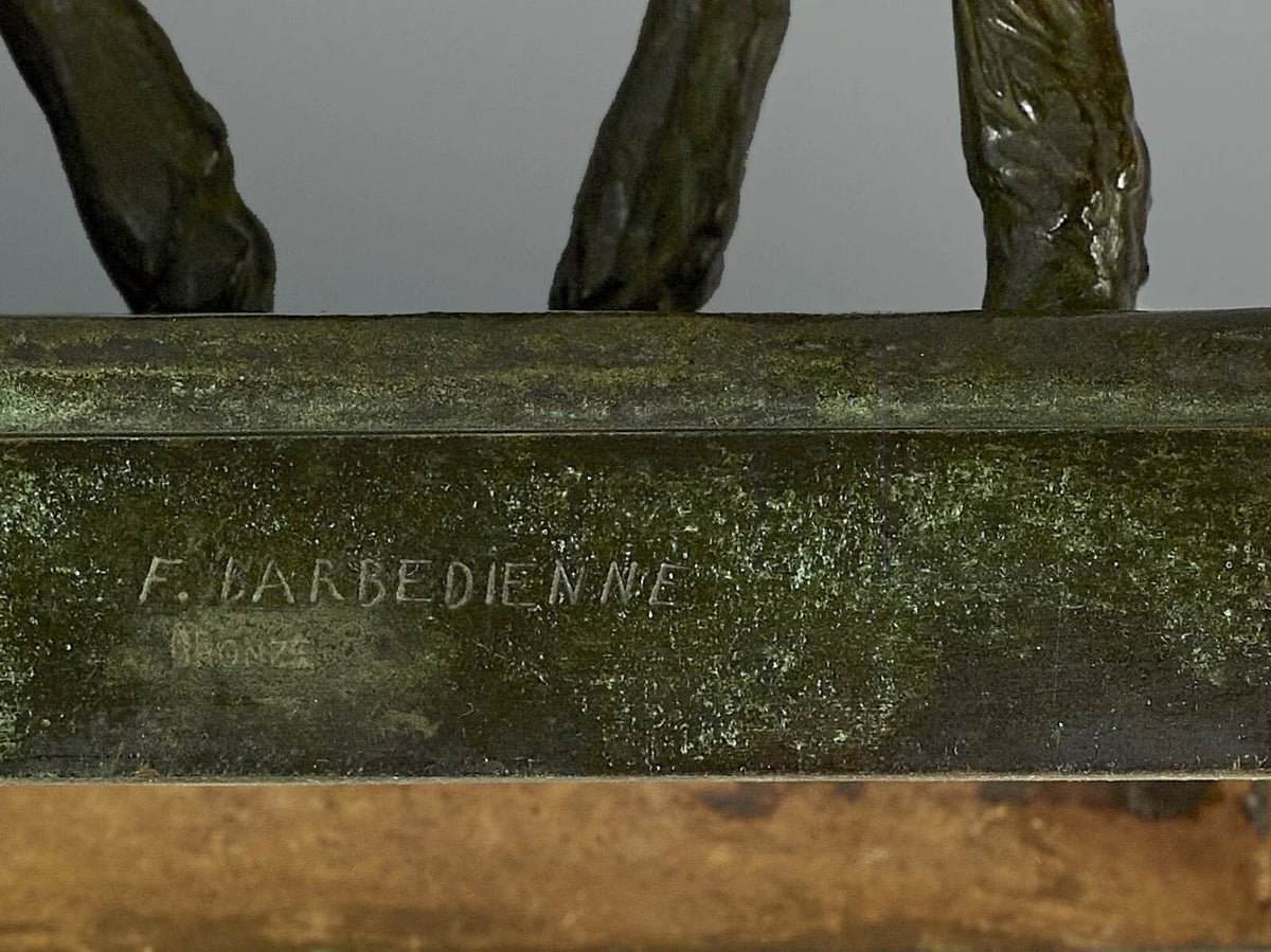 Sculpture en bronze jeune fille au chevreau circa 1926