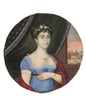 Original early 19th-century miniature painting depicting a woman