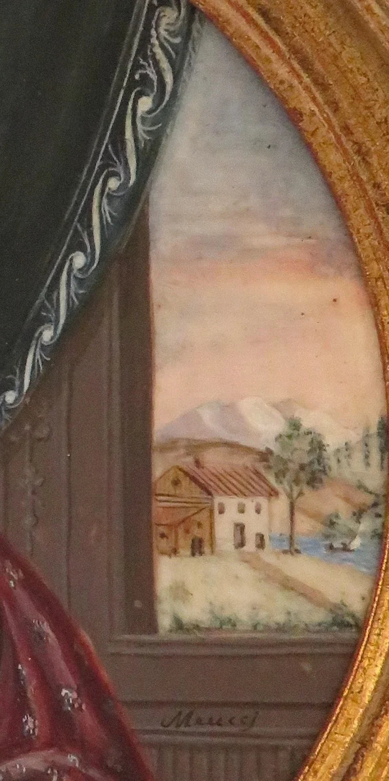 Original early 19th-century miniature painting depicting a woman