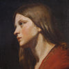 Oil painting on canvas, portrait of a young woman, rendered with great delicacy