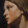Oil painting on canvas, portrait of a young woman, rendered with great delicacy