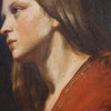 Oil painting on canvas, portrait of a young woman, rendered with great delicacy