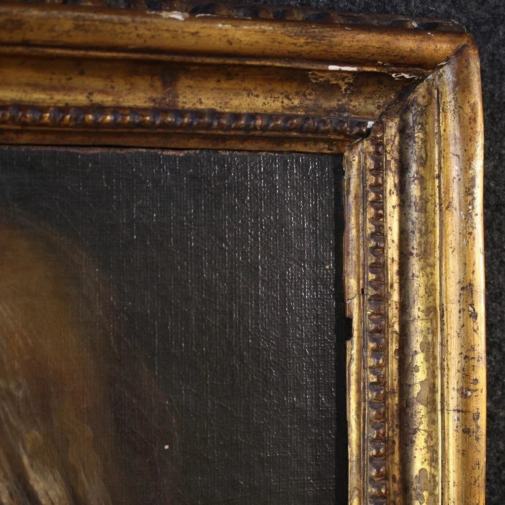 Oil painting on canvas, portrait of a young woman, rendered with great delicacy