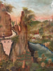 Antique oil painting from the period, Road to Amden