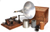 Cylinder phonograph with working mechanism
